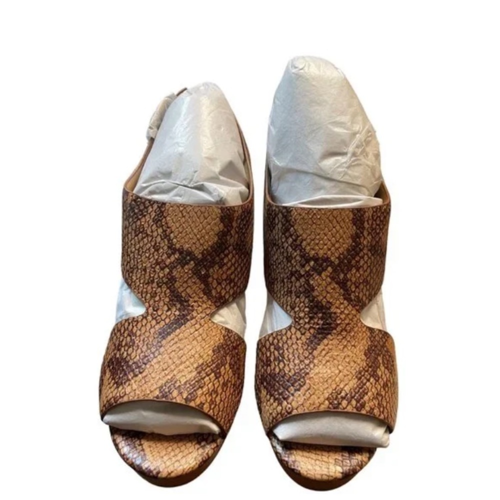 Lauren Ralph Lauren Python Embossed   Leather Sandals Size 8
